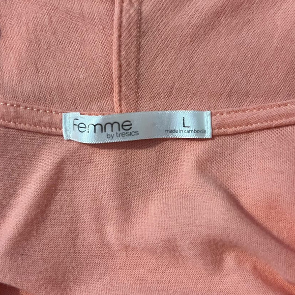 FEMME By Tresics Women's Cardigan Open Waterfall Front Long Sleeve Size Large - Picture 6 of 8